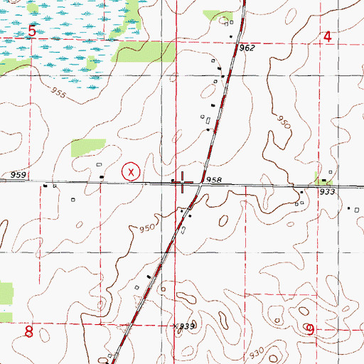 Topographic Map of Maple Dale School (historical), WI