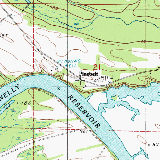 Topographic Map of Pinebelt, AL
