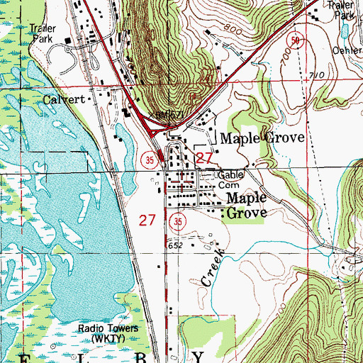 Topographic Map of Maple Grove, WI