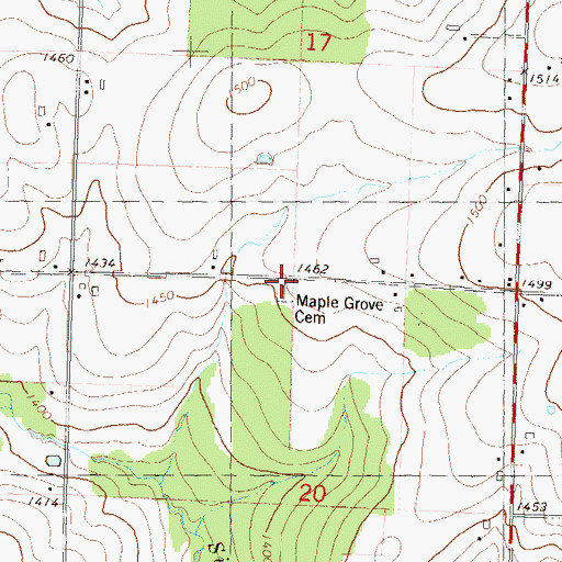 Topographic Map of Maple Grove Cemetery, WI
