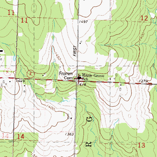 Topographic Map of Maple Grove Elementary School, WI