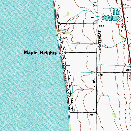 Topographic Map of Maple Heights, WI
