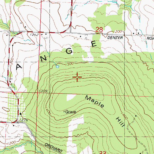 Topographic Map of Maple Hill, WI