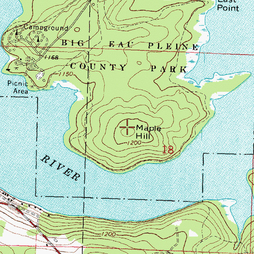 Topographic Map of Maple Hill, WI