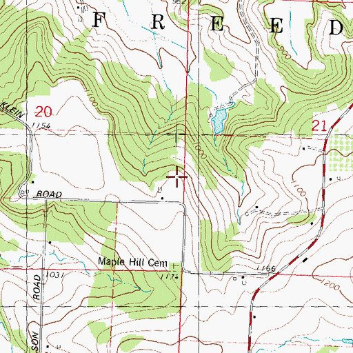 Topographic Map of Maple Hill Cemetery, WI
