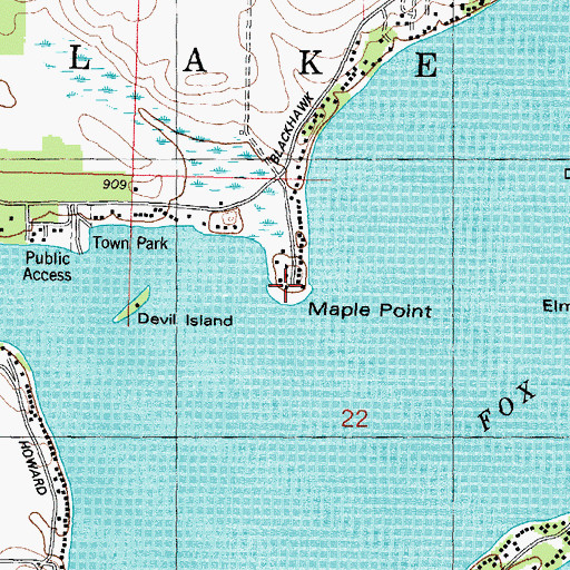 Topographic Map of Maple Point, WI