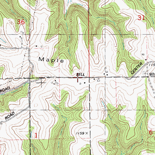 Topographic Map of Maple Ridge, WI