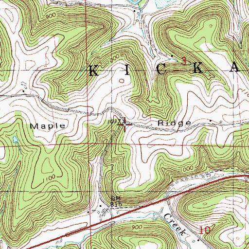 Topographic Map of Maple Ridge, WI
