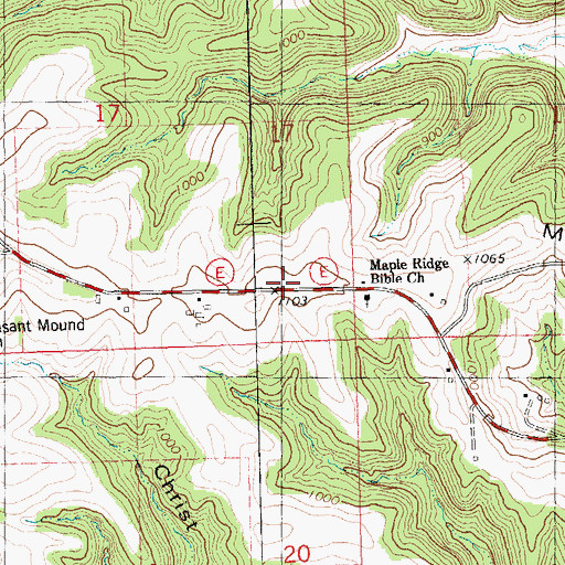 Topographic Map of Maple Ridge, WI