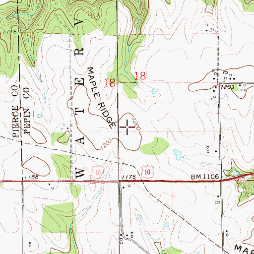 Topographic Map of Maple Ridge, WI