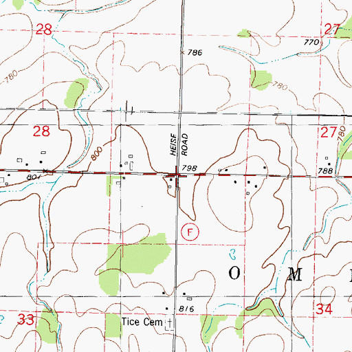 Topographic Map of Maple School, WI