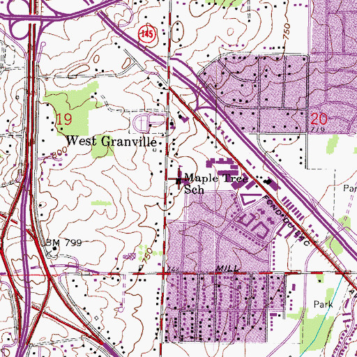 Topographic Map of Maple Tree Elementary School, WI