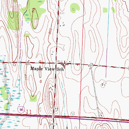 Topographic Map of Maple View School, WI