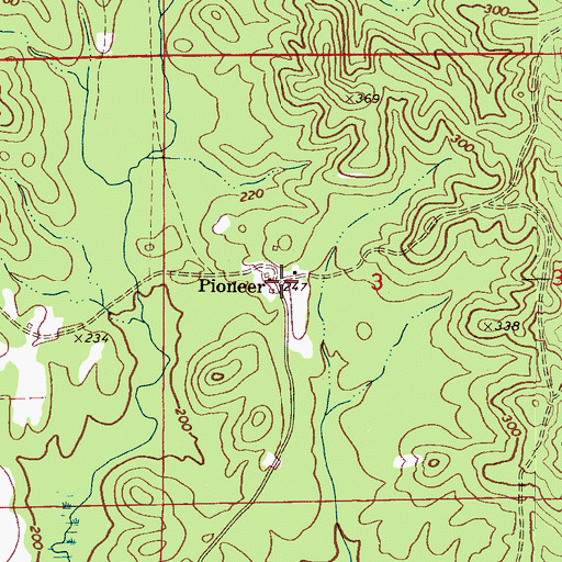 Topographic Map of Pioneer, AL