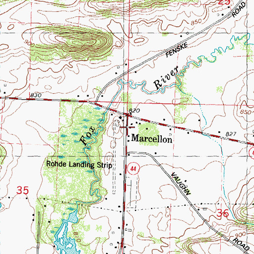 Topographic Map of Marcellon, WI