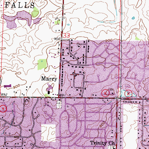 Topographic Map of Marcy, WI