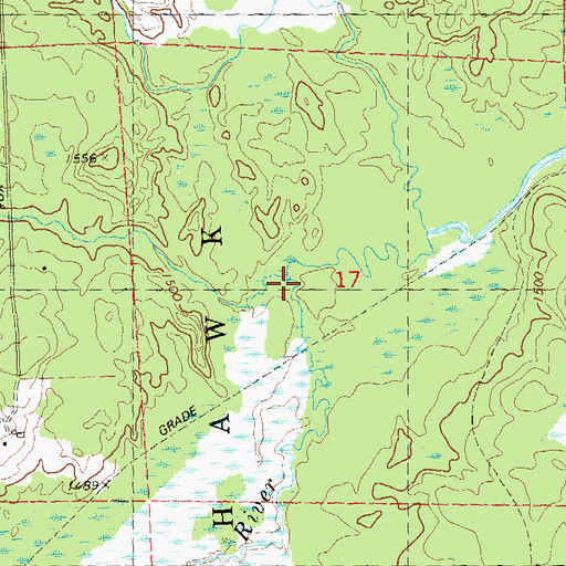 Topographic Map of Marheime Creek, WI