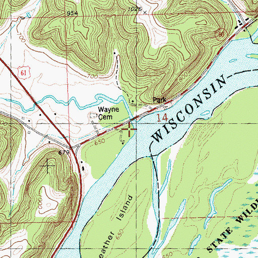Topographic Map of Marietta Valley, WI