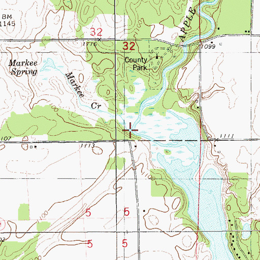 Topographic Map of Markee Creek, WI