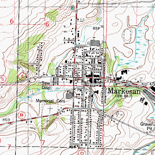 Topographic Map of Markesan, WI
