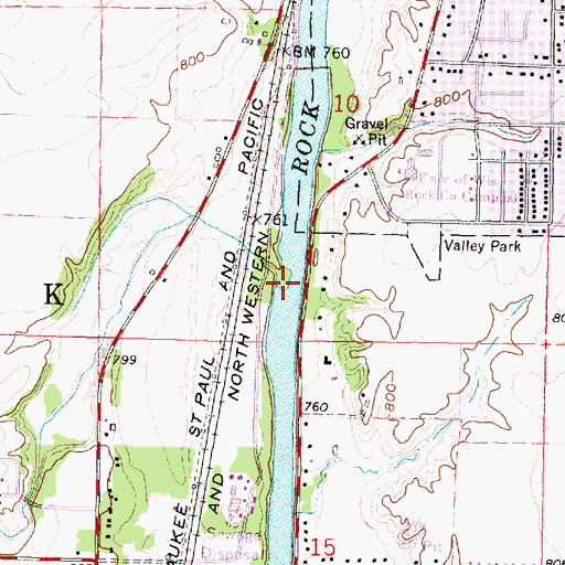 Topographic Map of Markham Creek, WI