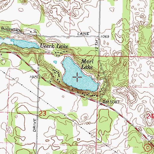 Topographic Map of Marl Lake, WI