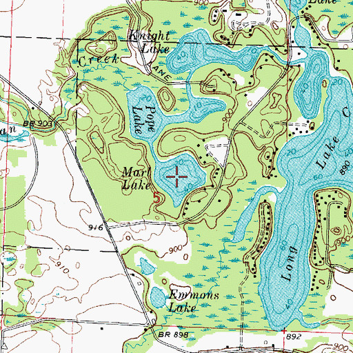 Topographic Map of Marl Lake, WI