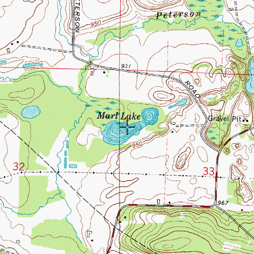 Topographic Map of Marl Lake, WI