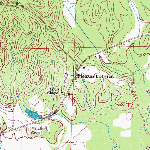 Topographic Map of Pleasant Grove, AL