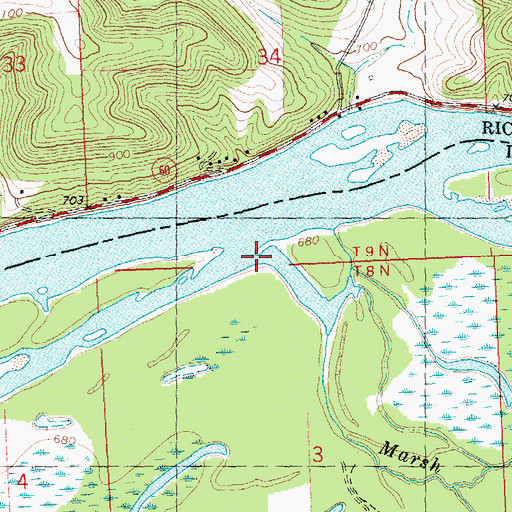 Topographic Map of Marsh Creek, WI