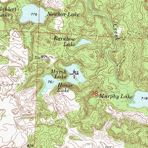Topographic Map of Marsh Lake, WI