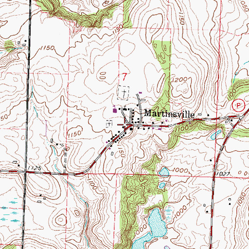 Topographic Map of Martinsville, WI