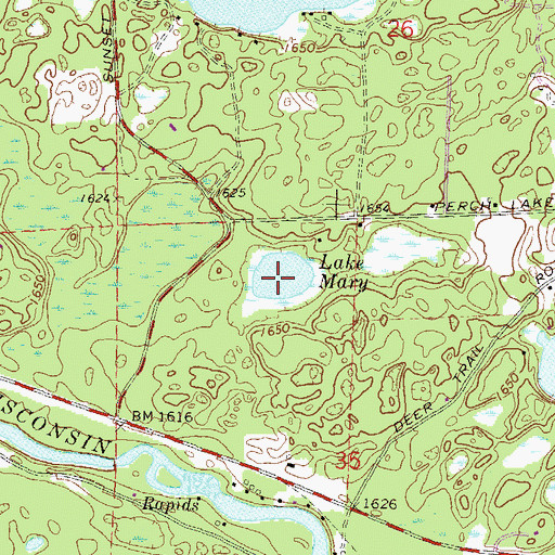 Topographic Map of Lake Mary, WI