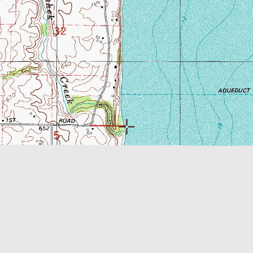 Topographic Map of Mashek Creek, WI