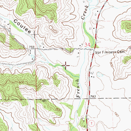 Topographic Map of Mason Coulee, WI