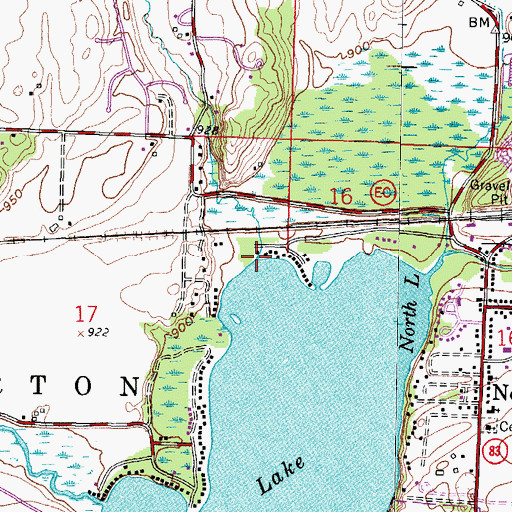 Topographic Map of Mason Creek, WI