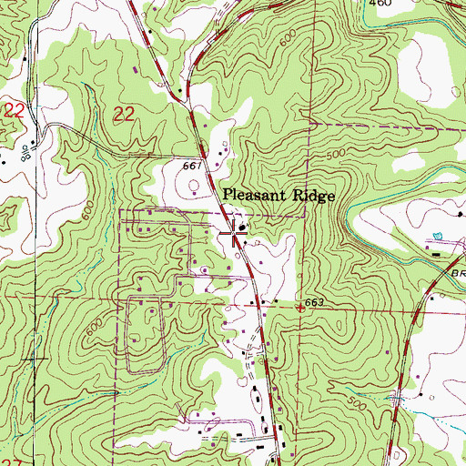 Topographic Map of Pleasant Ridge, AL