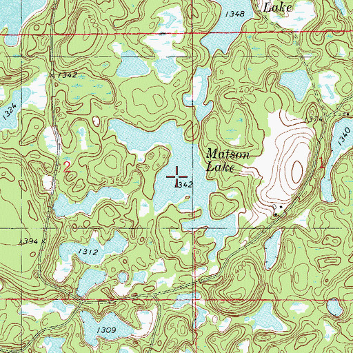 Topographic Map of Matson Lake, WI