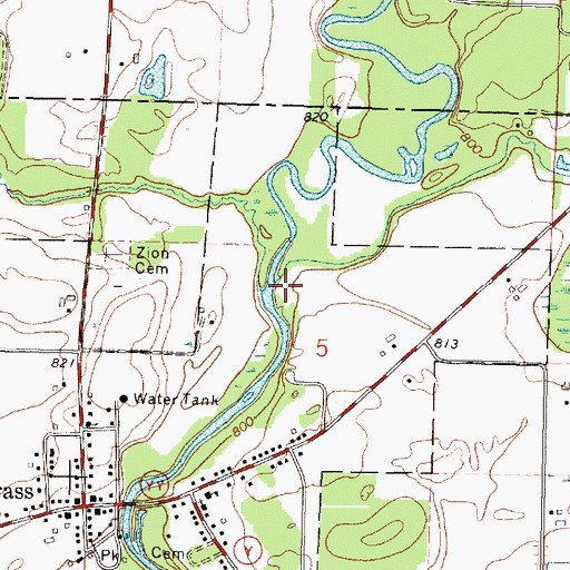 Topographic Map of Matteson Creek, WI