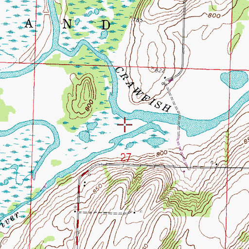 Topographic Map of Maunesha River, WI