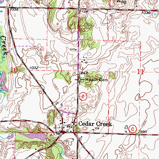 Topographic Map of Maxon Cemetery, WI
