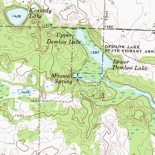 Topographic Map of Maxwell Spring, WI