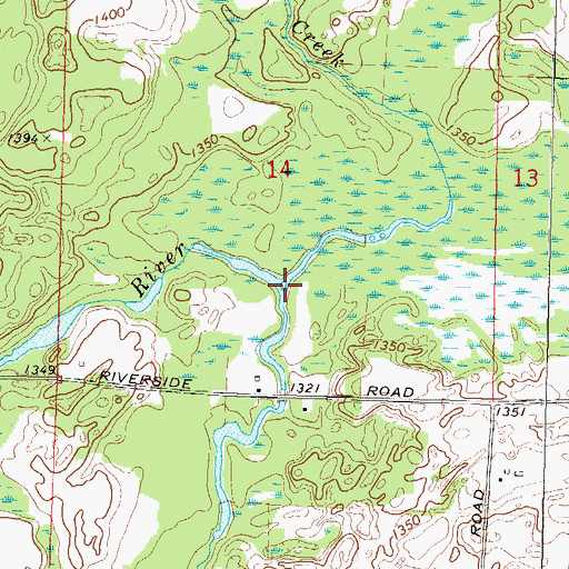 Topographic Map of Mayking Creek, WI