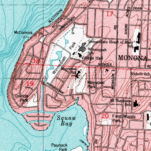 Topographic Map of Maywood Elementary School, WI
