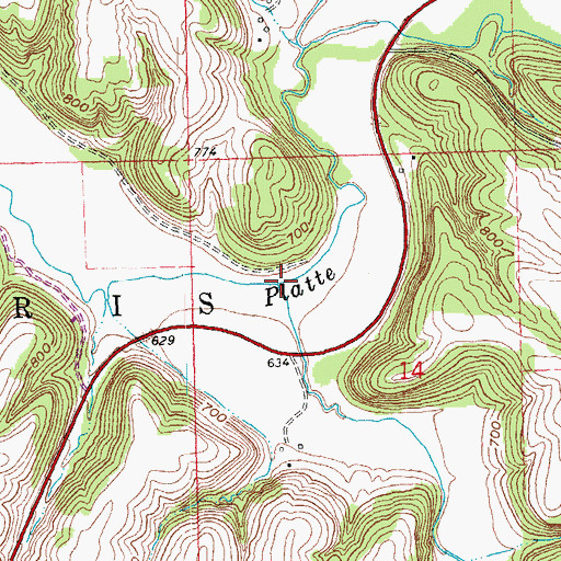 Topographic Map of McAdam Branch, WI
