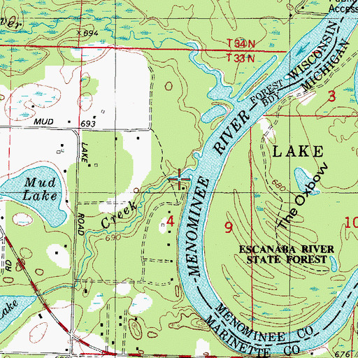 Topographic Map of McCall Creek, WI