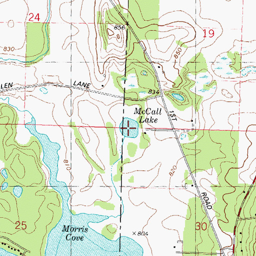 Topographic Map of McCall Lake, WI