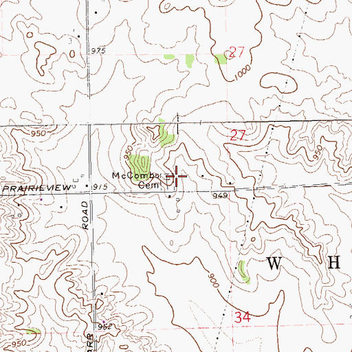 Topographic Map of McCombs Cemetery, WI
