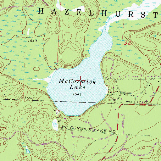 Topographic Map of McCormick Lake, WI