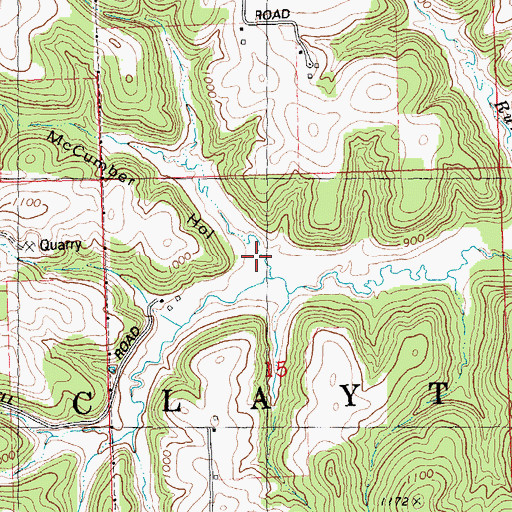 Topographic Map of McCumber Hollow, WI